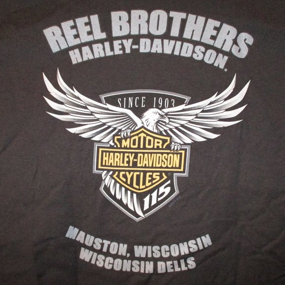 Harley Davidson Motorcycle NEW Men 2X Large Black Orange White Dealership Shirt - Picture 8 of 12